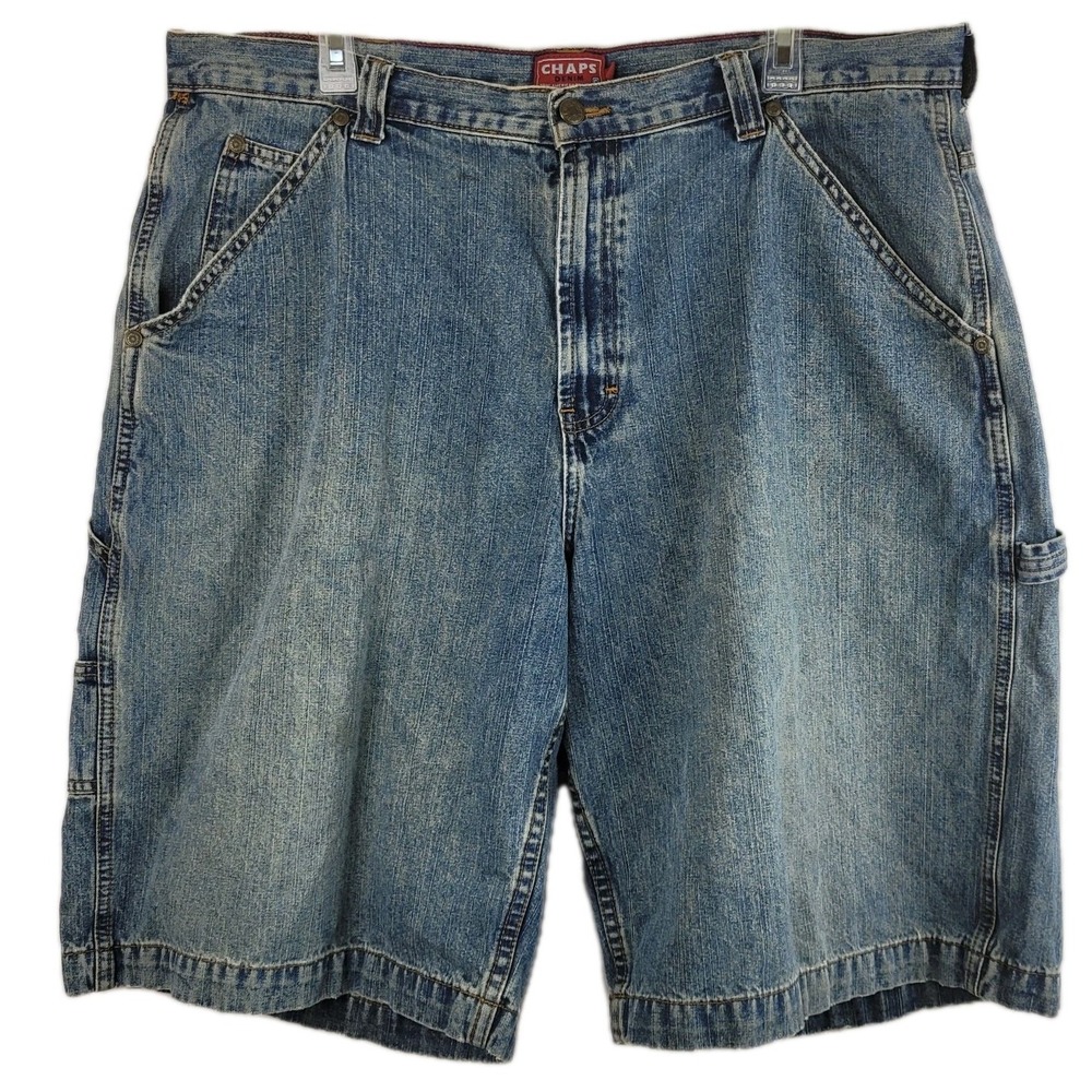 Vintage 90s Y2K Chaps‎ Jean Shorts Mens 38/39 Denim Carpenter hammer loop Baggy